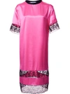 GIVENCHY GIVENCHY LACE PANEL T-SHIRT DRESS - PINK & PURPLE,16A202631011529298