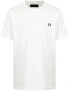 Fred Perry Pique T-shirt With Pocket Detail In White In Weiss