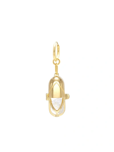 Capsule Eleven Quartz Crystal Capsule Hoop Earring In Gold