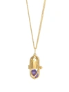 Capsule Eleven Amethyst Crystal Capsule Pendant Necklace In Gold