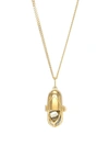 Capsule Eleven Pyrite Crystal Capsule Pendant Necklace In Gold