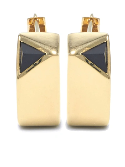 Capsule Eleven Jewel Beneath Signet Hoop Earrings In Gold