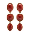 Goossens Cabochons Clip Drop Earrings In Rosa