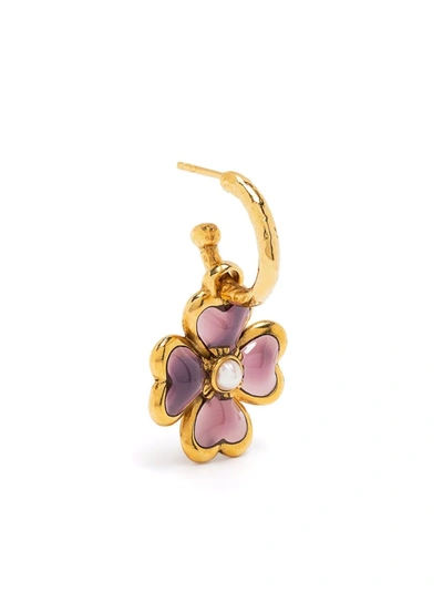 Goossens Talisman Four-leaf Clover Single Earring In Gold