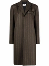 Mm6 Maison Margiela Single-breasted Pinstripe Coat For Women Maison Margiela In Verde