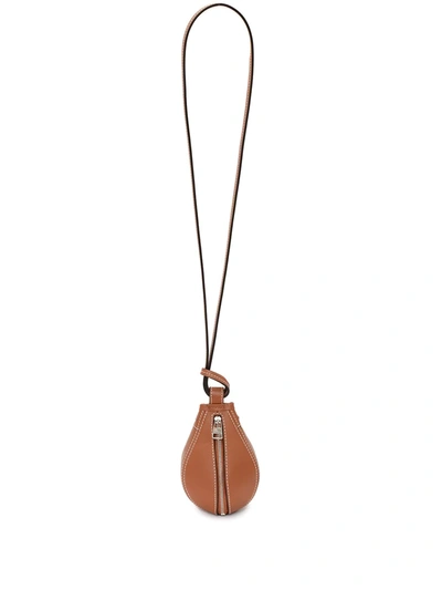 Jw Anderson Nano Punch Leather Crossbody Bag In Pecan