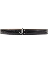 Jimmy Choo Felisa Logo-buckle Leather Belt In Schwarz