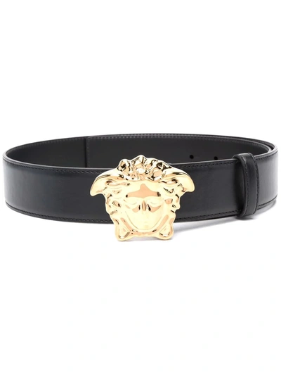 Versace Medusa Palazzo Adjustable Belt In Schwarz