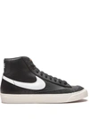 Nike Black Blazer Mid '77 Vintage Sneakers In Black/pure Platinum/sail/white