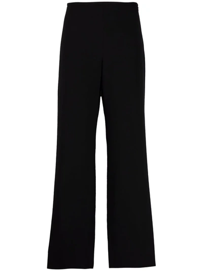 Emporio Armani High-waisted Wide Leg Trousers In Black