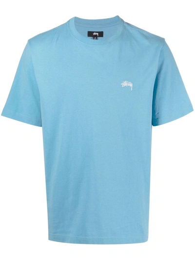 Stussy Logo-print Short-sleeved T-shirt In Blau