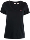 Levi's Perfect V-neck Cotton T-shirt In Black