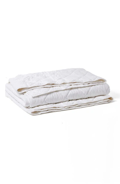 Coyuchi Diamond Stitch Organic Cotton Comforter In Alpine White