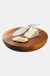 Nambe Harmony Cheese Board With Knife In Brown