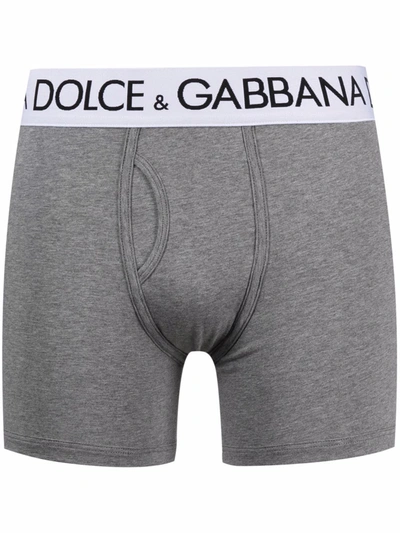 DOLCE & GABBANA LOGO-WAISTBAND BOXER TRUNKS