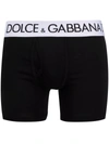 Dolce & Gabbana Cotton Blend Logo Waistband Boxer Briefs In Black