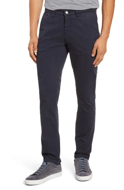 Nn07 Theo Tapered Stretch Organic Cotton-twill Chinos In Navy Blue