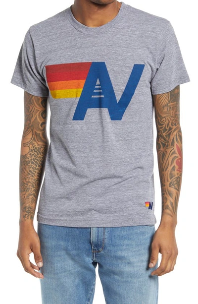 Aviator Nation Logo Graphic Tee In Heather Grey