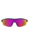 Under Armour 99mm Mirrored Shield Sport Sunglasses In Grey Black