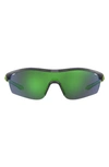 Under Armour 99mm Mirrored Shield Sport Sunglasses In Grey