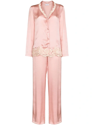 La Perla La Maison Lace-trim Pajama Set In 粉色