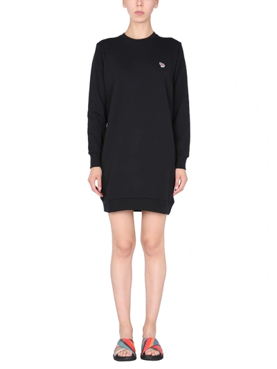 Ps By Paul Smith Animal-patch Sweater Dress In Black