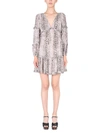 Michael Michael Kors Snakeskin-print Mini Dress In Beige