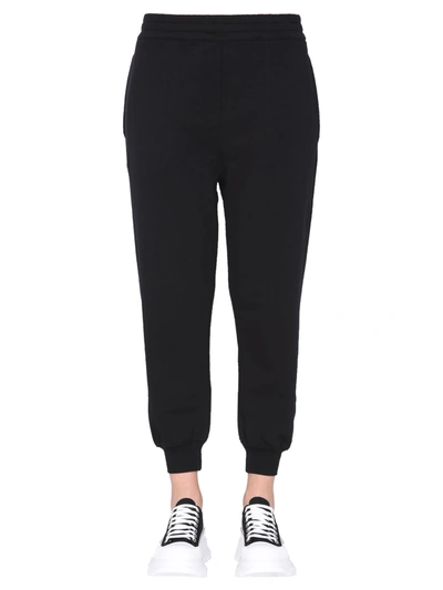 Alexander Mcqueen Embroidered Logo Track Trousers In Black
