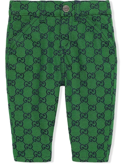 Gucci Babies' Gg Canvas Jeans In Green