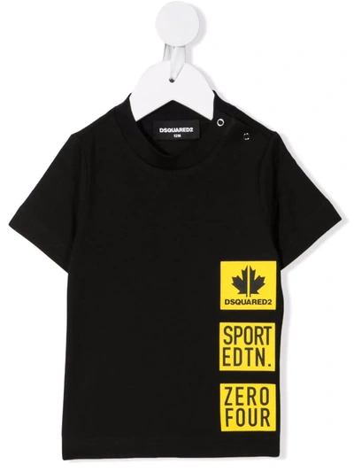 Dsquared2 Babies' Graphic-print Cotton T-shirt In Black