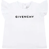 GIVENCHY WHITE T-SHIRT FOR BABY GIRL WITH LOGO,H05175 10B