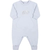 GIVENCHY LIGHT-BLUE BABYGROW FOR BABY BOY WITH LOGO,H94056 771
