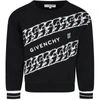 GIVENCHY BLACK SWEATSHIRT FOR KIDS WITH LOGO,H15227 09B