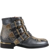 Chloé Studded Buckle-embellished Boots In Black