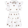 BURBERRY WHITE DRESS FOR GIRL WITH THOMAS BEAR,8042929