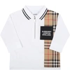 BURBERRY WHITE POLO FOR BABY BOY WITH LOGO,8040910