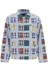 Stussy Mens Plaid Checked Regular-fit Cotton Jacket L In Multi (light Blue)