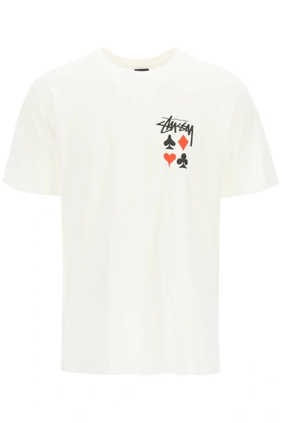 Stussy Full Deck Logo-print Cotton-jersey T-shirt In White