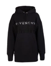 GIVENCHY WOMAN BLACK OVERSIZE GIVENCHY HOODIE WITH LACE,BWJ01ZG0SS 001