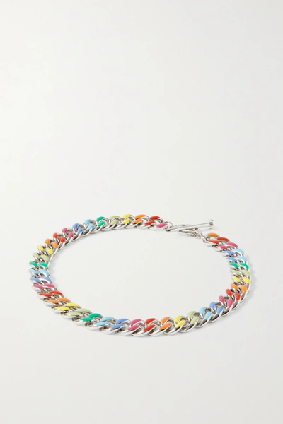 Fry Powers Unicorn Rainbow Sterling Silver And Enamel Necklace