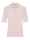 Courrèges Courr Ges Women Logo Print Ribbed Jumper Pink In Black