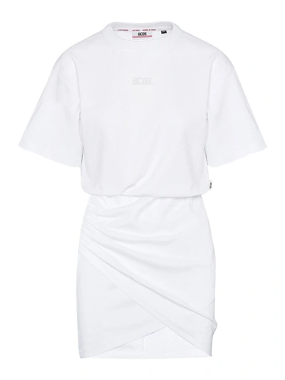 Gcds Graphic-print Short-sleeved T-shirt Dress In White