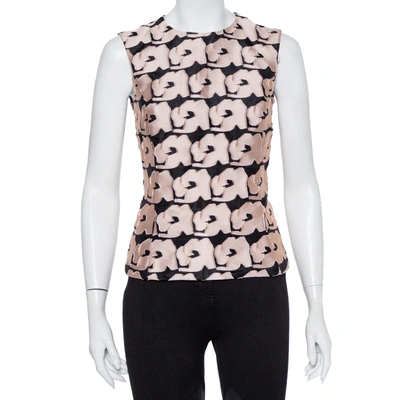 Pre-owned Dior Christian  Black & Pink Jacquard Sleeveless Top M
