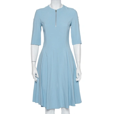 Pre-owned Stella Mccartney Powder Blue Crepe Paneled Midi Dress S