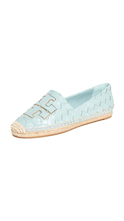 Tory Burch Ines Woven Leather Espadrilles In Blue