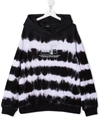 Diesel Teen Tie-dye Print Cotton Hoodie In Black
