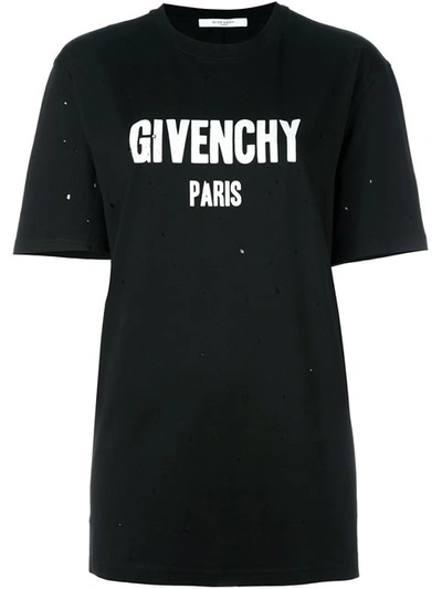 Gucci Logo Print T-shirt In Black