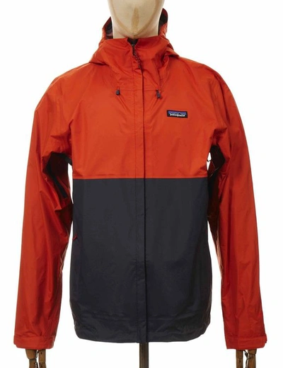 Patagonia Torrentshell 3l Recycled H2no Performance Standard Ripstop Hooded Jacket In Orange