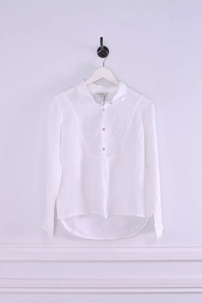 Crossley Luder Linen Bib Front Shirt In White