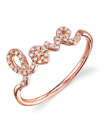 Sydney Evan 14k Gold Diamond Love Script Ring In Rose Gold